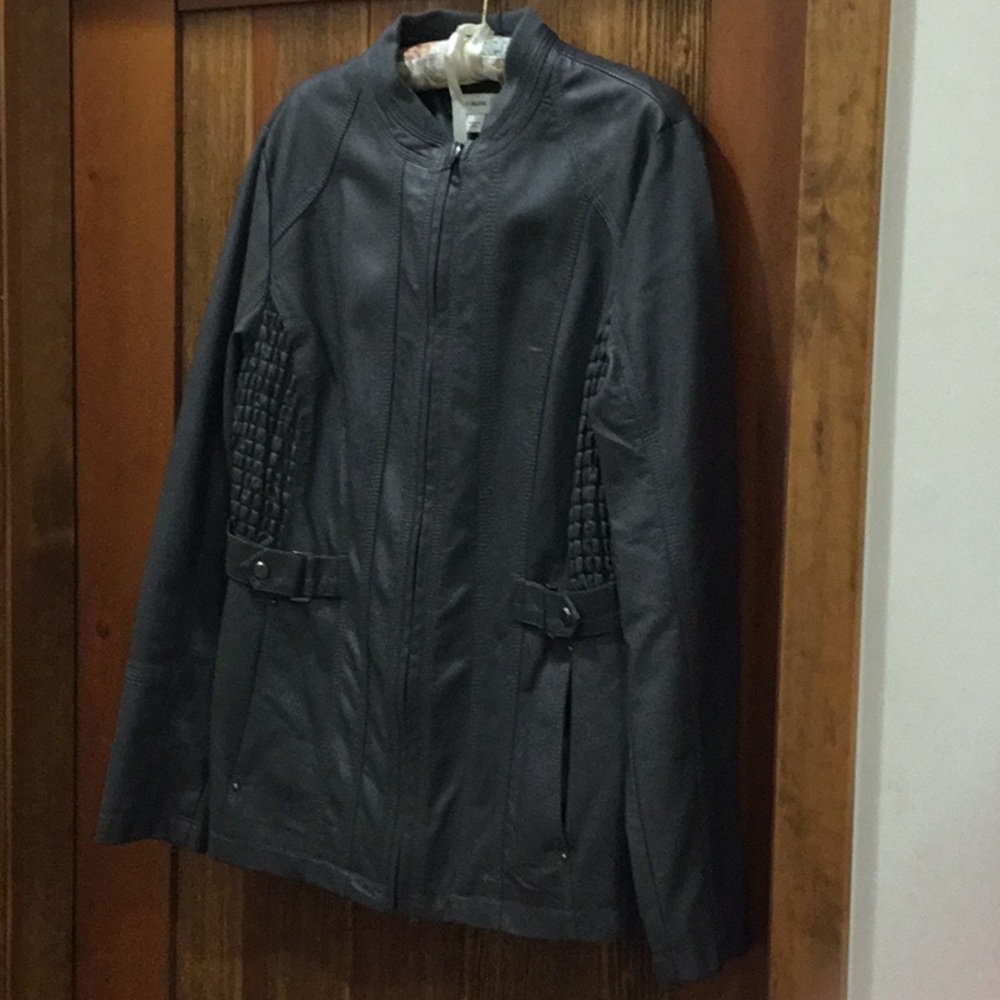 Susan Graver faux leather jacket